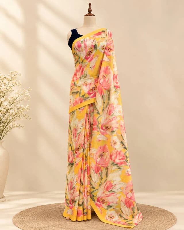 Printed Semi Tussar Saree AA321611