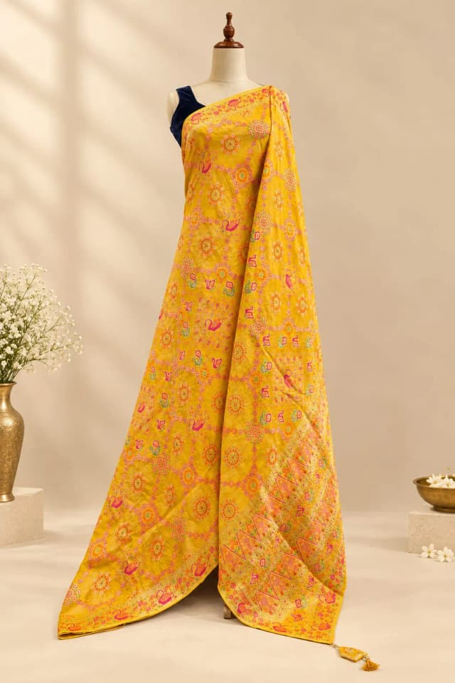 Pashmina Banarasi Saree Yellow AA321520