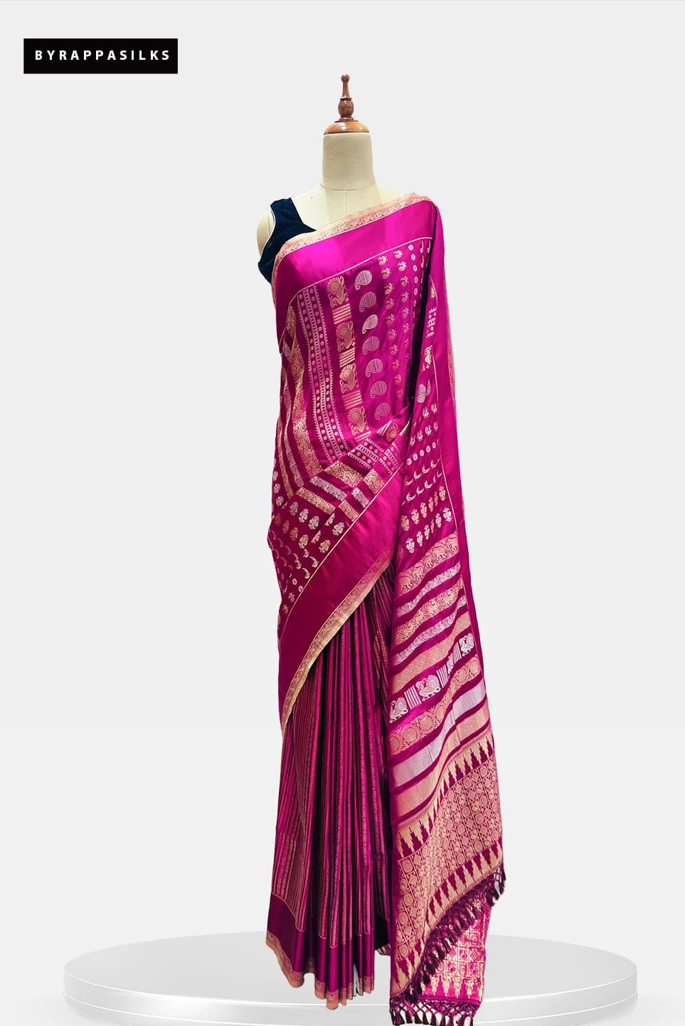 Fancy Banarasi Saree Pink with Golden Zari QS240544