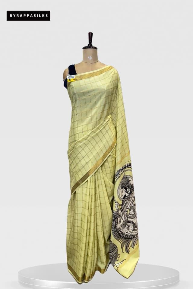 Pure Mysore Silk Saree Small Zari Checks QS283455