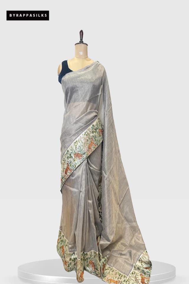 Kota Cotton Saree With Tiger Border QS278193