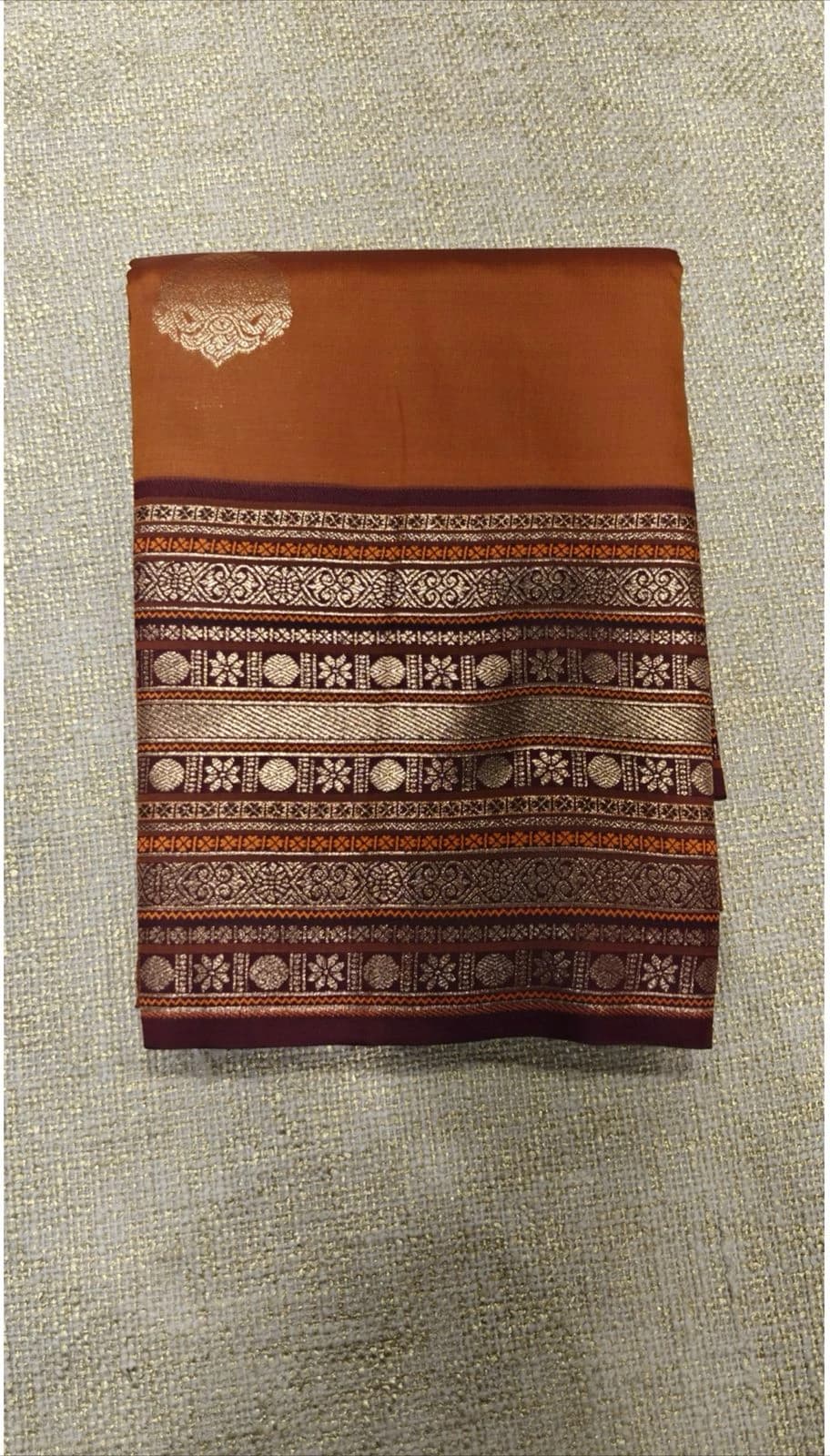 KADIYAL MIX SEMI SILK Rust Orange and Maroon QW203835