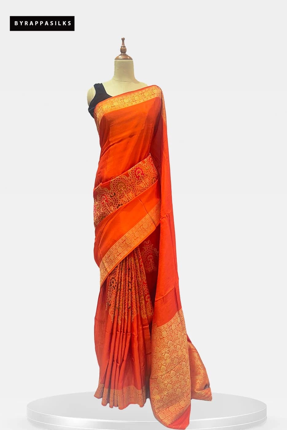 Habutai Saree Orange QS286486