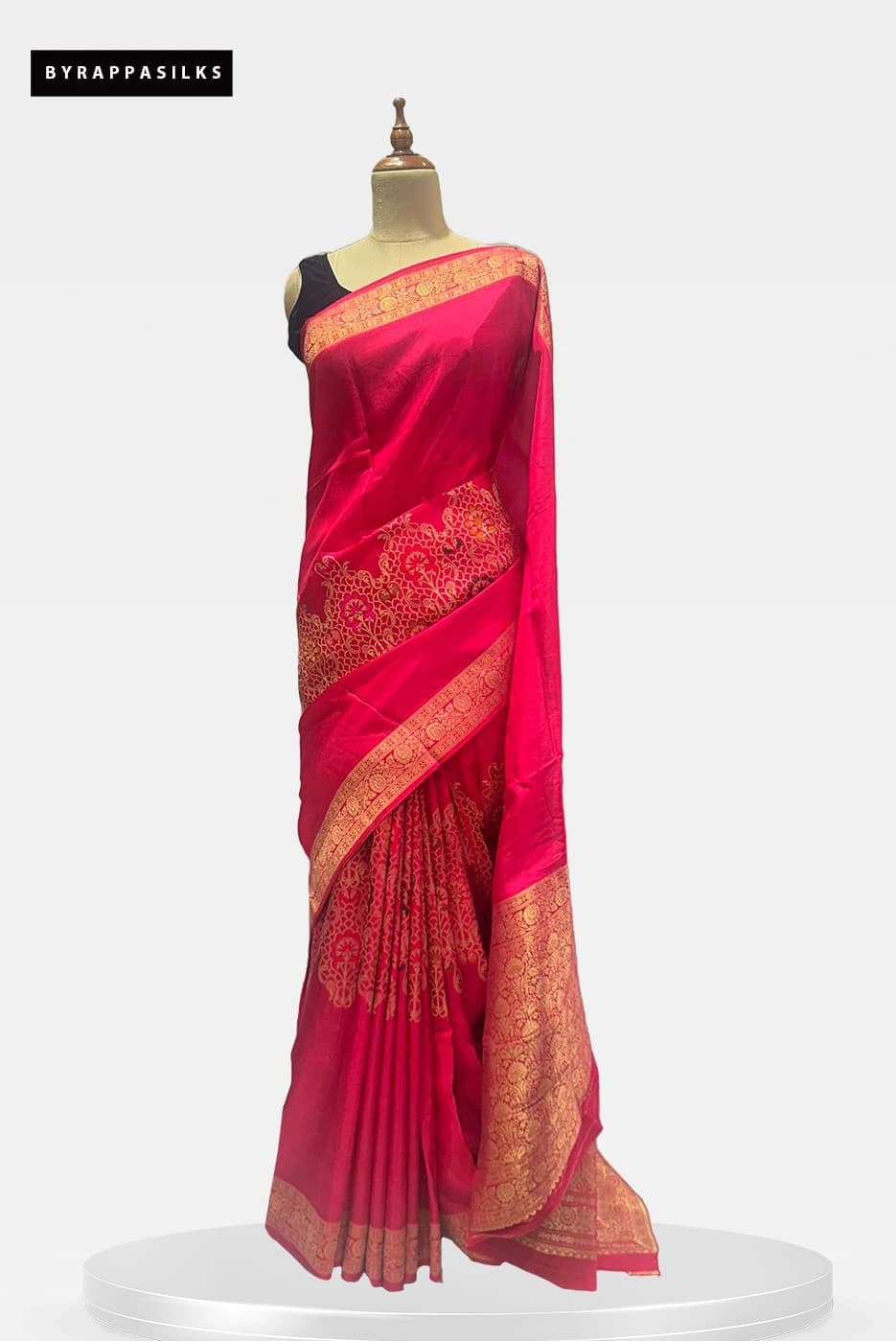 Habutai Saree Reddish Pink QS286477