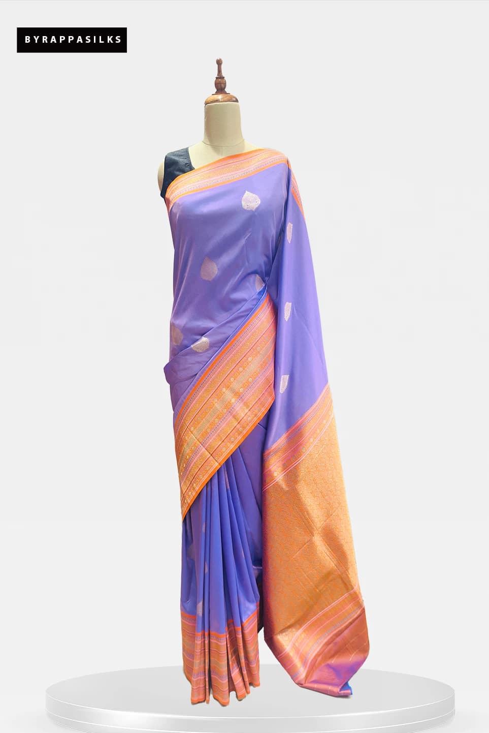 KADIYAL MIX SEMI SILK Lavender and Orange QW203833