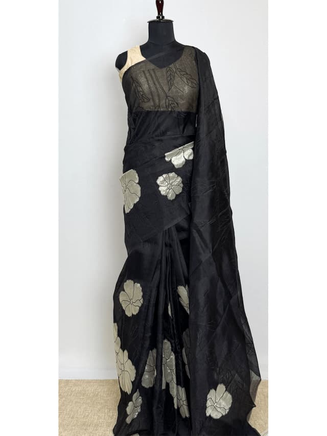 Organza Saree - Black Colour - QS216262