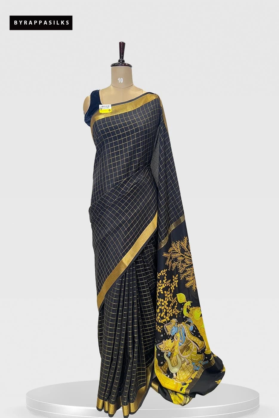 Pure Mysore Silk Saree Small Zari Checks Pink Colour QS283458