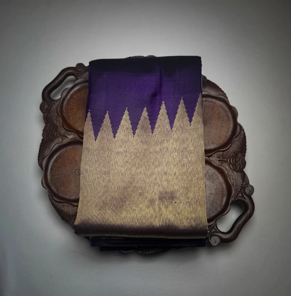 Kanchipuram Pure Silk Saree Purple Colour QS266041