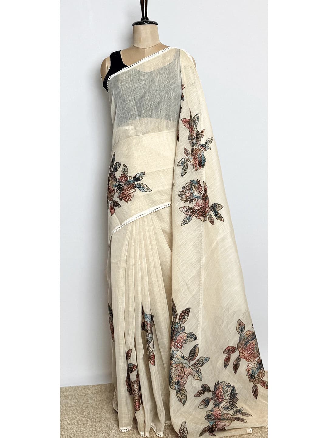 Linen Cotton Saree - QS209694