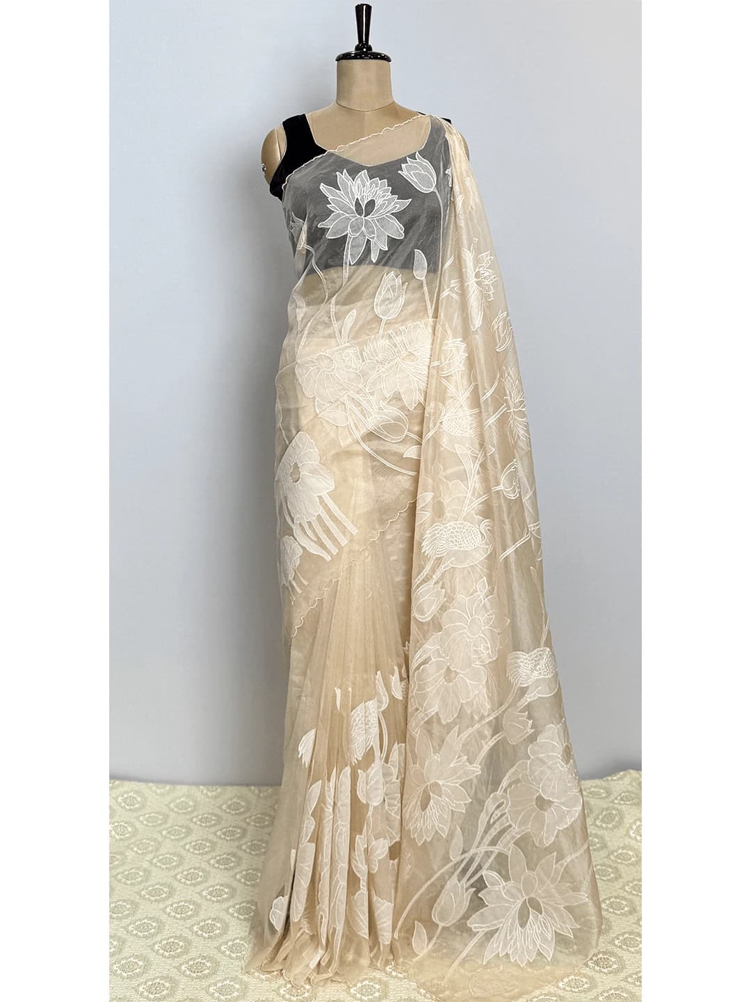 Banaras Fancy Saree - Cream Colour - QS216689